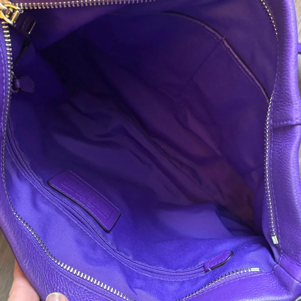Coach Vibrant Purple Leather Shoulder Bag - Picture 4 of 4